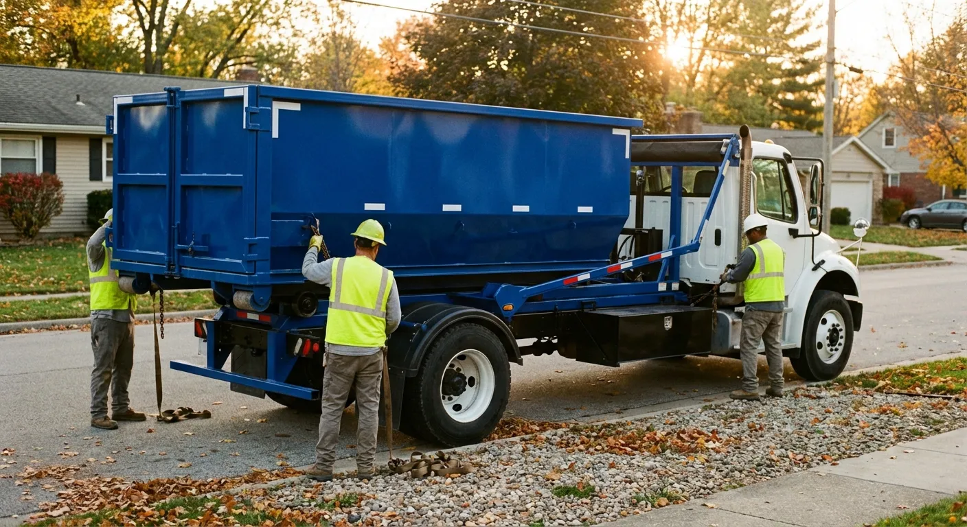 Roll-off dumpster delivery truck in Joliet, IL