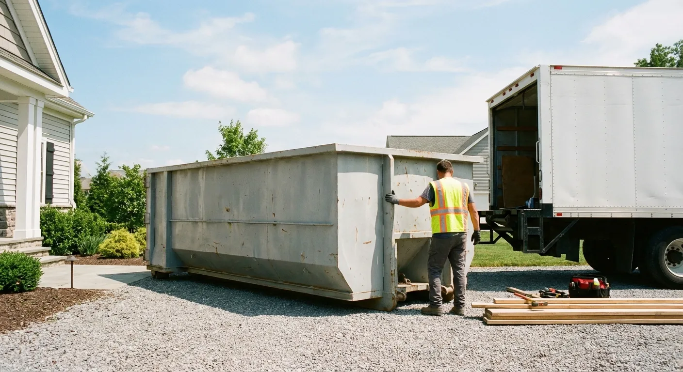 Roll-off dumpster dimensions and footprint visualization in Joliet, IL