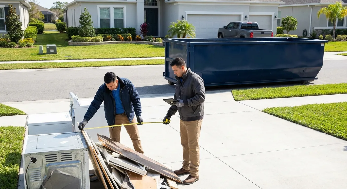 Concrete dumpster rental delivery truck in Joliet, IL